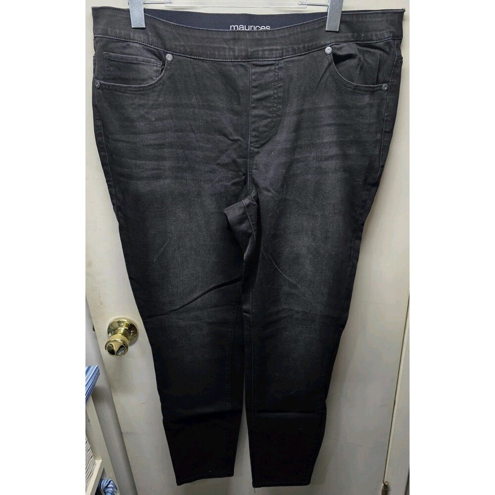 Maurices Black Pull-On Jeans Plus Size 18W Long